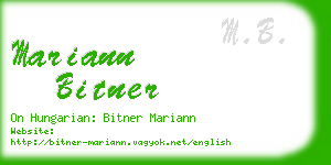 mariann bitner business card